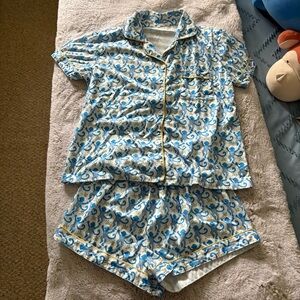 Blue monkey pajama set